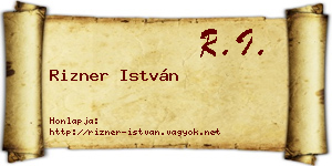 Rizner István névjegykártya